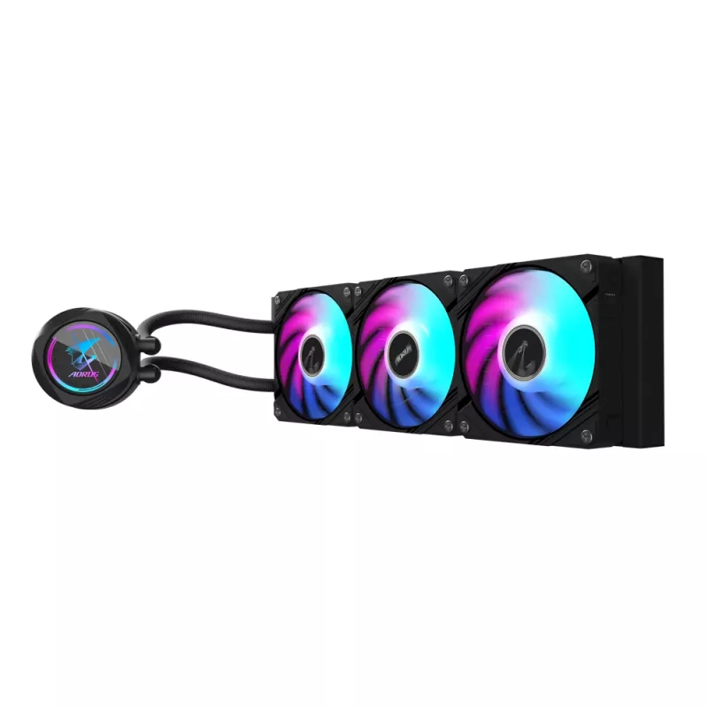 GIGABYTE AORUS WATERFORCE II 360 Refrigeración líquida para CPU AIO - 3 ventiladores ARGB de 120mm, mecanismo de bloqueo deslizante, DAISY-CHAIN, compatible con Intel LGA 1851 y AMD AM5