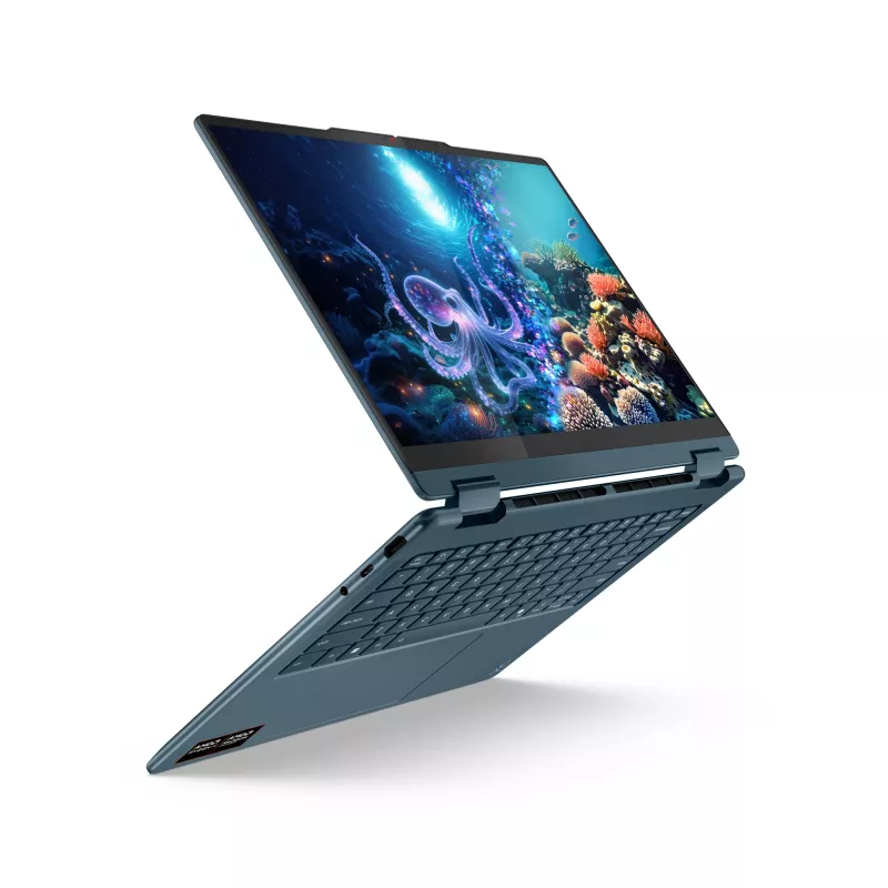 Lenovo Yoga 7 2-in-1 14AKP10 Copilot+ PC AMD Ryzen™ AI 5 340 Híbrido (2 en 1) 35,6 cm (14 inch) Táctil WUXGA 16 GB LPDDR5x-SDRAM 512 GB SSD Wi-Fi 7 (802.11be) Windows 11 Home Alemán Teal