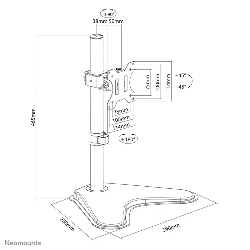 Soporte de sobremesa para monitor Neomounts FPMA-D550SBLACK autónomo 8 kg 13-32