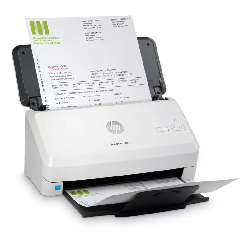 Escáner de alimentación HP Scanjet Pro 3000 s4 600 x 600 DPI A4 Negro, Blanco