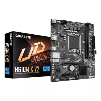 GIGABYTE H610M K V2 Placa base - Intel Core 14ª gen, hasta 5600MHz DDR5, 1xPCIe 3.0 M.2, 1GbE LAN, USB 3.2 Gen 1