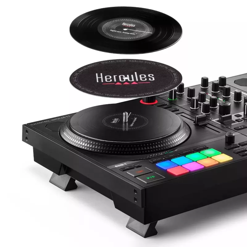 Hercules INPULSE T7 Negro Controlador DJ – 3,5 mm/6,35 mm auriculares, cable USB, 652×350×90 mm