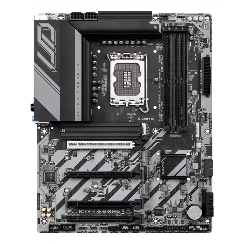 GIGABYTE Z890 UD WIFI6E Placa base - Compatible con Intel Core Ultra (Serie 2), 12+1+2 fases VRM, hasta 8800 MHz DDR5 (OC), 1xPCIe 5.0 + 2xPCIe 4.0, Wi-Fi 6E, 2,5 GbE LAN, USB 4