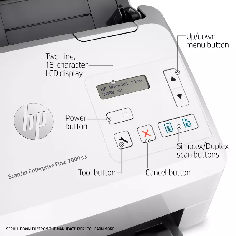 HP Scanjet Enterprise Flow 7000 s3 Escáner de alimentación por hojas 600 x 600 DPI A4 Blanco