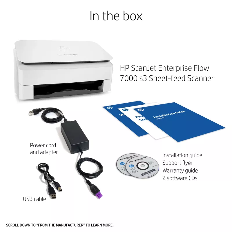 HP Scanjet Enterprise Flow 7000 s3 Escáner de alimentación por hojas 600 x 600 DPI A4 Blanco