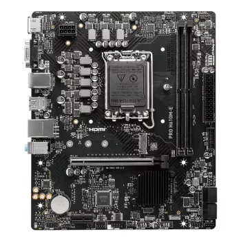 Placa base MSI PRO H610M-E — Intel H610, LGA 1700, micro ATX, DDR5, 2x DIMM, máx 96 GB, 2.5Gb LAN, HDMI, 4x SATA III