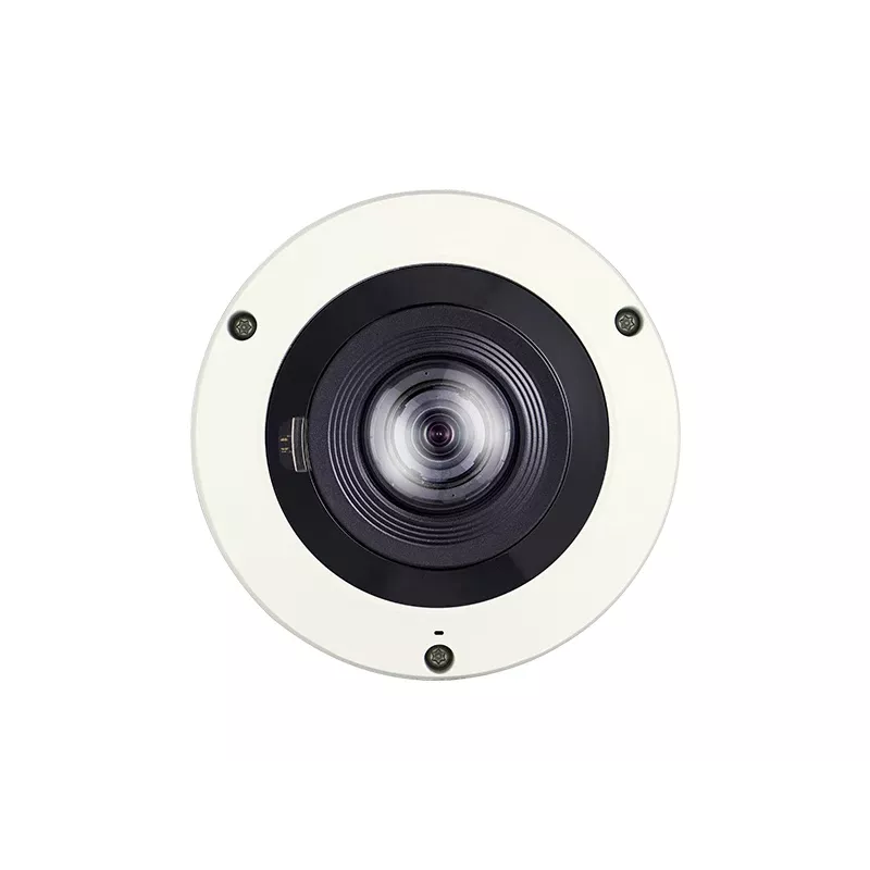 Cámara IP domo ojo de pez Hanwha Vision WiseNet X XNF-8010RV, 360°, 2048 x 2048, 1,6 mm, día/noche, PoE, IK10, IP66, para exterior