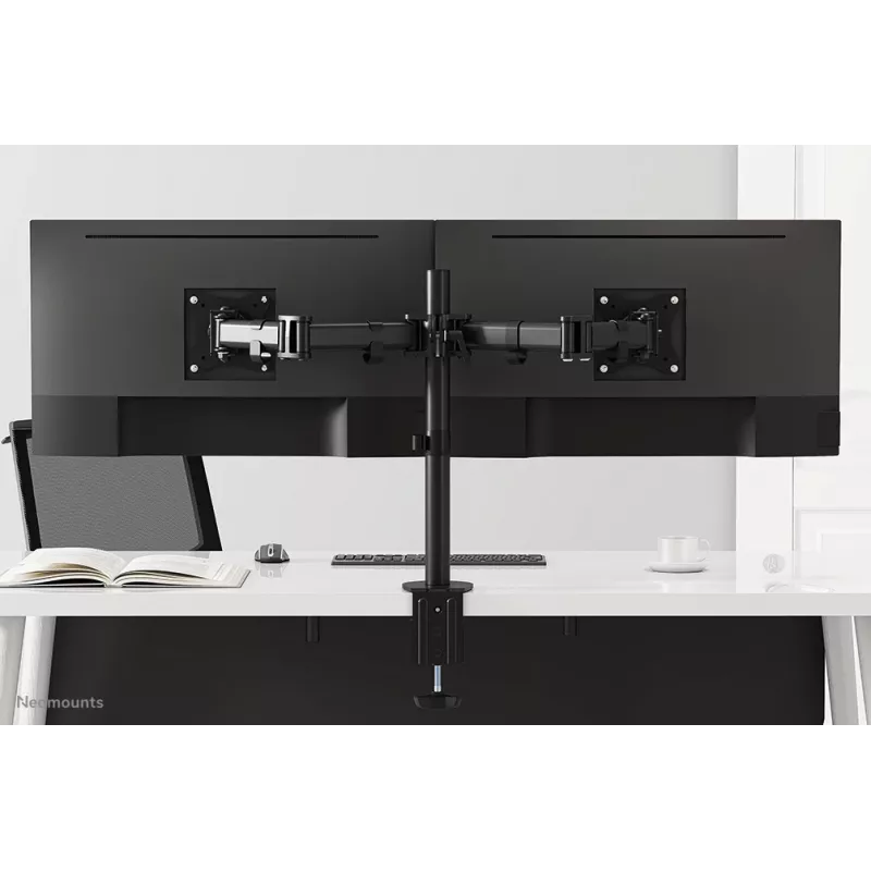 Neomounts NM-D135DBLACK Brazo para monitor 10-27 inch, abrazadera/pasacables, 8 kg, 25,4 cm (10 inch), 68,6 cm (27 inch), 100 x 100 mm, Negro