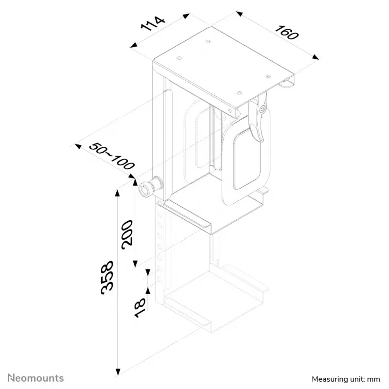 Soporte para CPU Neomounts CPU-D075BLACK - máx. 10 kg - universal