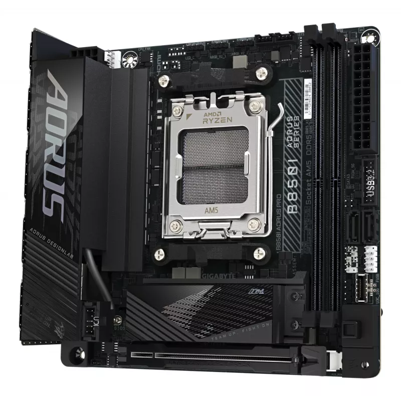 GIGABYTE B850I AORUS PRO Placa base - CPUs AMD Ryzen 9000 Series, VRM digital de 8+2+1 fases, hasta 8400MHz DDR5 (OC), 1xPCIe 5.0 + 1xPCIe 4.0 M.2, 2.5LAN, WIFI 7, USB 3.2 Gen 2