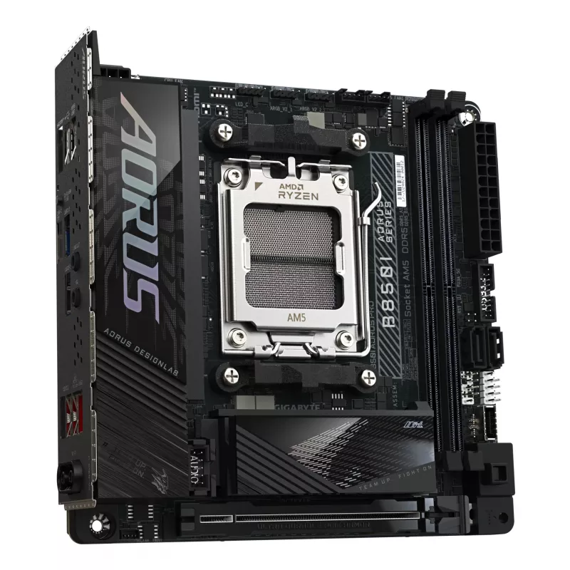 GIGABYTE B850I AORUS PRO Placa base - CPUs AMD Ryzen 9000 Series, VRM digital de 8+2+1 fases, hasta 8400MHz DDR5 (OC), 1xPCIe 5.0 + 1xPCIe 4.0 M.2, 2.5LAN, WIFI 7, USB 3.2 Gen 2