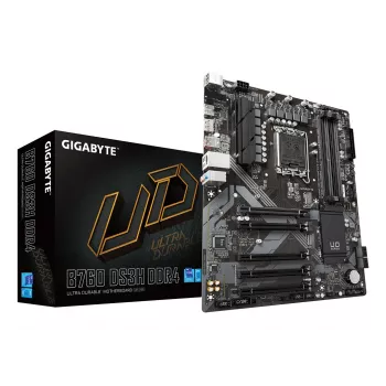Placa base GIGABYTE B760 DS3H DDR4 - Compatible con CPUs Intel Core 14ª gen, VRM digital 18+2+1 fases, hasta 5333 MHz DDR4 (OC), 2x PCIe 4.0 M.2, GbE LAN, USB 3.2 Gen 2