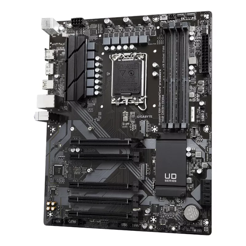 Placa base GIGABYTE B760 DS3H DDR4 - Compatible con CPUs Intel Core 14ª gen, VRM digital 18+2+1 fases, hasta 5333 MHz DDR4 (OC), 2x PCIe 4.0 M.2, GbE LAN, USB 3.2 Gen 2