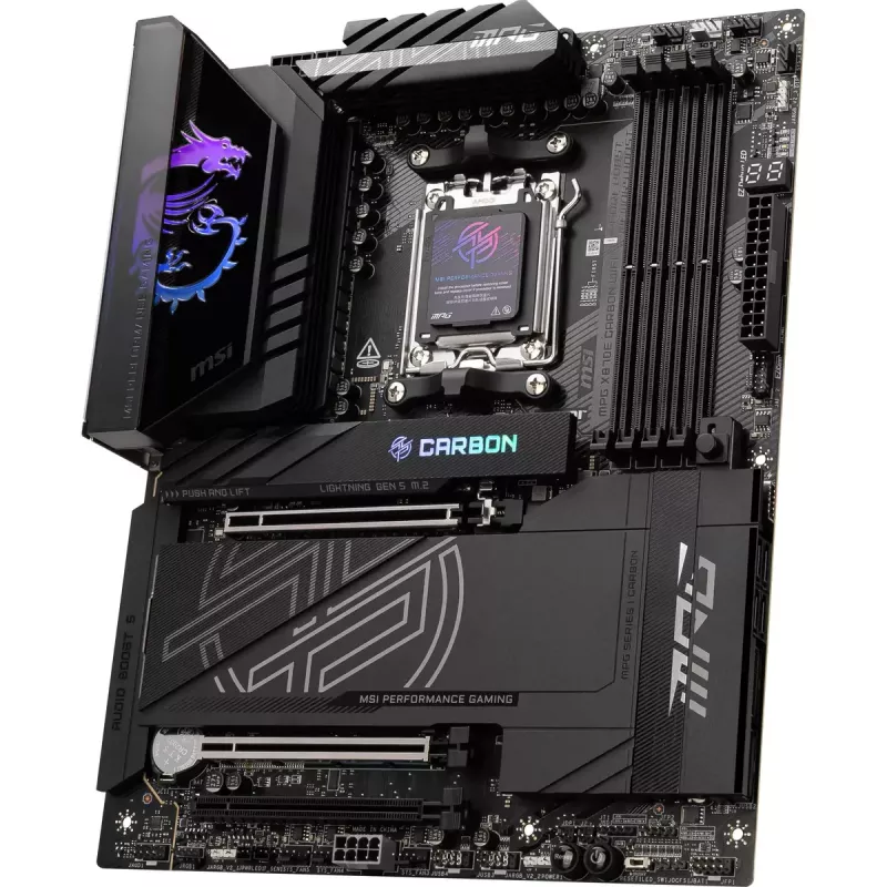Placa base MSI MPG X870E CARBON WIFI — AMD X870E, Socket AM5, ATX, DDR5 hasta 256 GB, Wi‑Fi 7