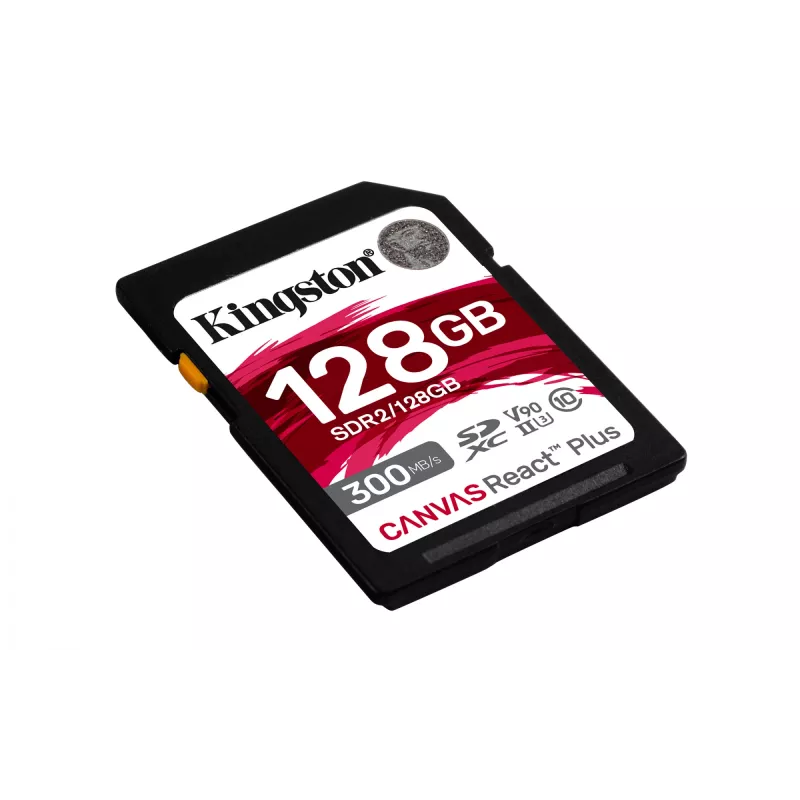Kingston Technology 128 GB Canvas React Plus SDXC UHS-II 300R/260W U3 V90 para Full HD/4K/8K