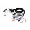 ATEN conmutador KVM USB HDMI de 2 puertos con audio, 1920 x 1200 píxeles, WUXGA, 0,72 W, negro