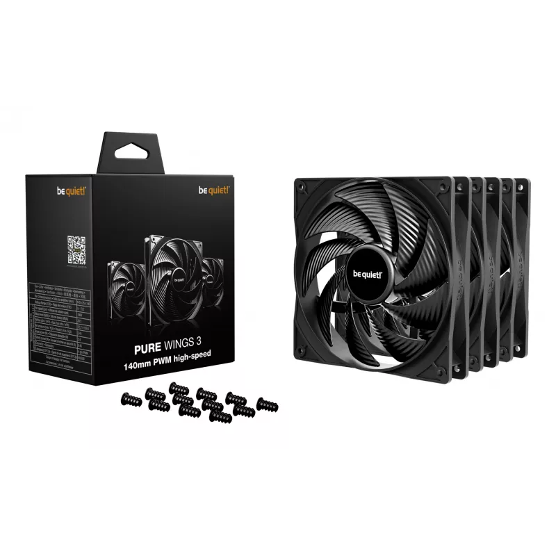 be quiet! Pure Wings 3 140mm | PWM high-speed Triple Pack ventilador para caja de ordenador 14 cm negro 3 uds.