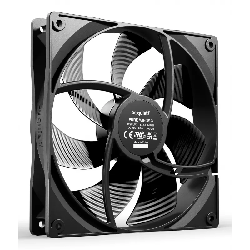 be quiet! Pure Wings 3 140mm | PWM Triple Pack ventilador para caja de ordenador 14 cm negro 3 uds.