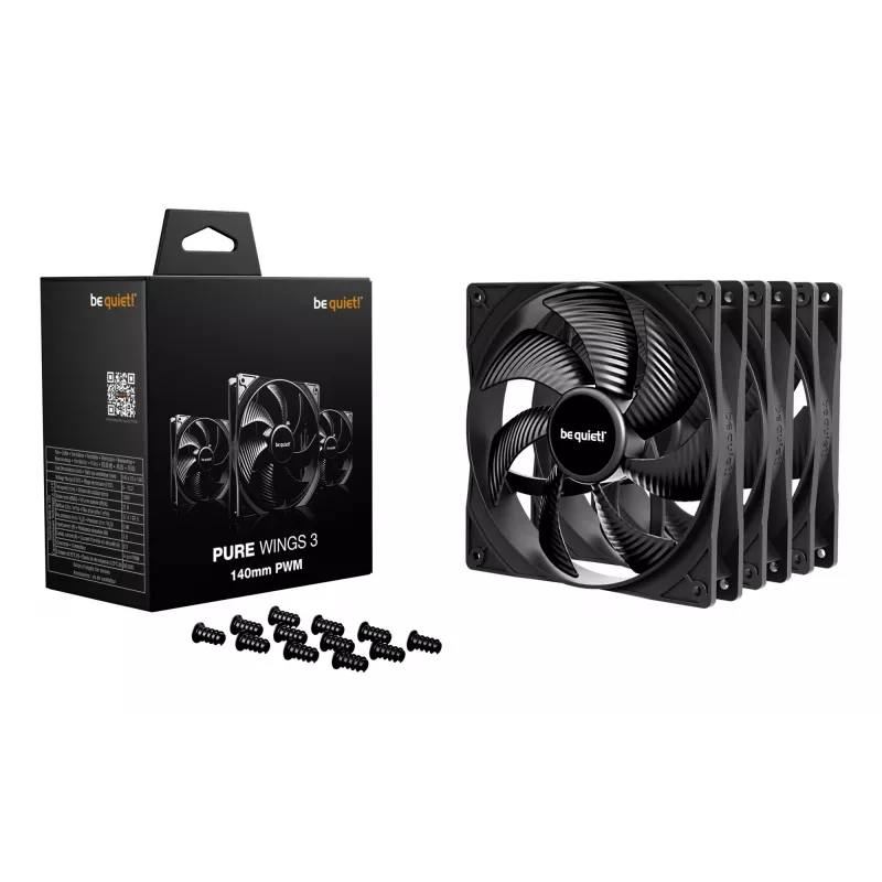 be quiet! Pure Wings 3 140mm | PWM Triple Pack ventilador para caja de ordenador 14 cm negro 3 uds.
