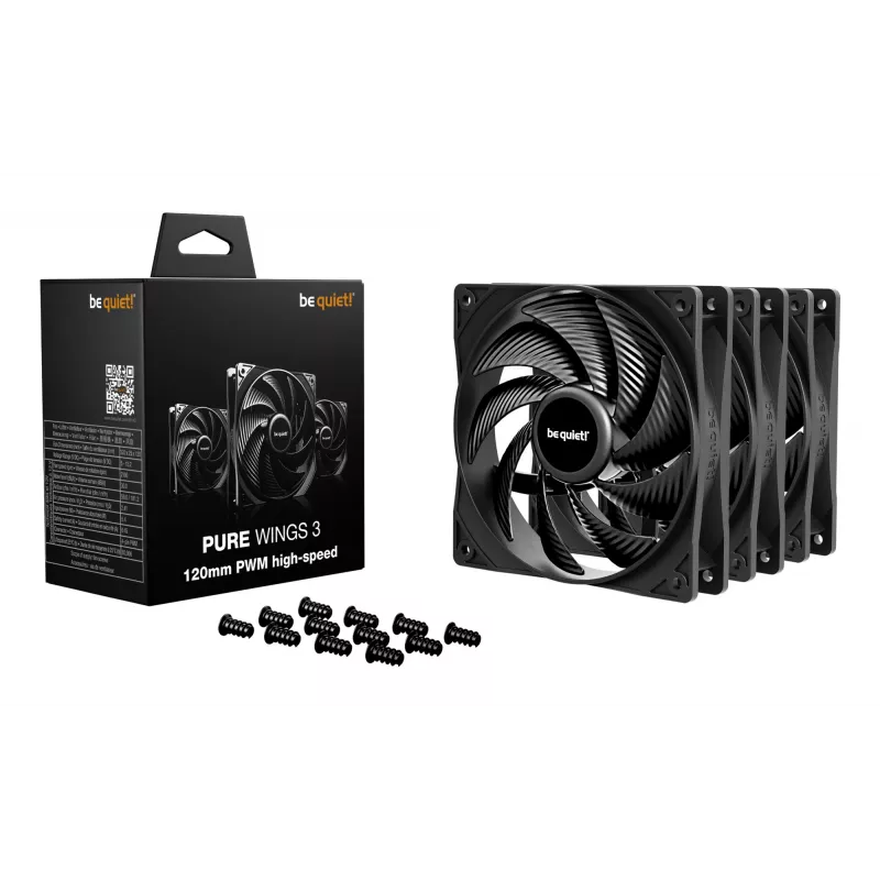 be quiet Pure Wings 3 120mm | PWM high-speed Triple Pack ventilador para caja de ordenador 12 cm negro 3 uds.