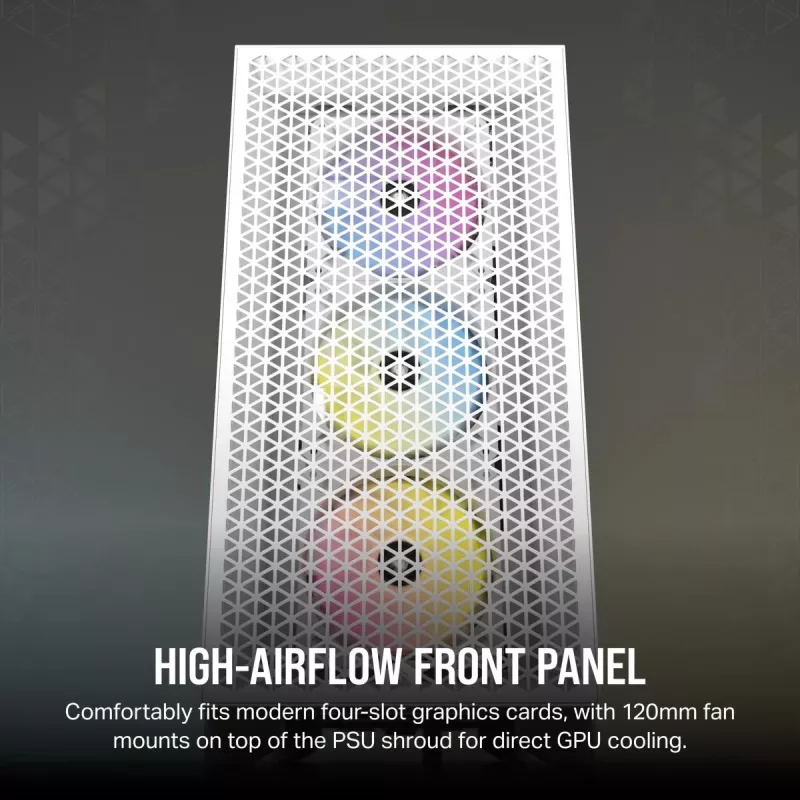 CORSAIR caja de PC semitorre - 3000d RGB Airflow - blanco