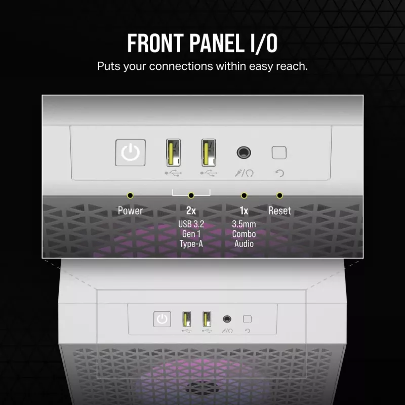 CORSAIR caja de PC semitorre - 3000d RGB Airflow - blanco