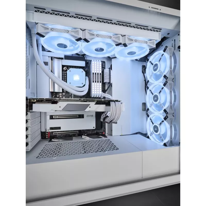 CORSAIR Mid-Tower Smart Case - iCUE 5000X - RGB QL Edition Tempered Glass True - Blanco