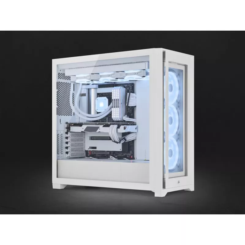 CORSAIR Mid-Tower Smart Case - iCUE 5000X - RGB QL Edition Tempered Glass True - Blanco