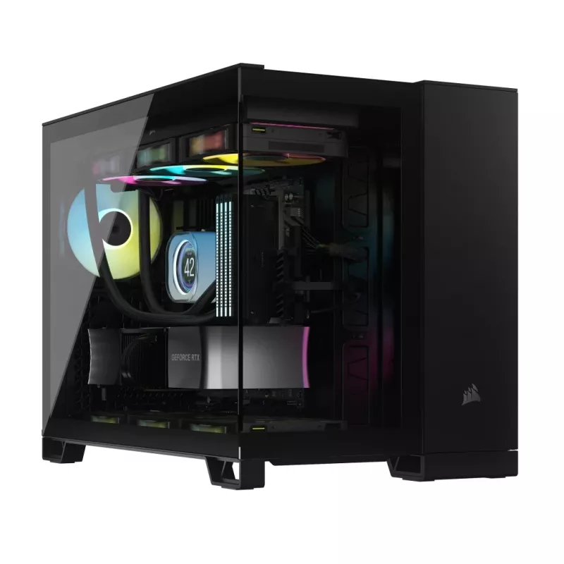 CORSAIR Caja de PC - Icue Link 2500x RGB Micro ATX Dual Chamber Negro