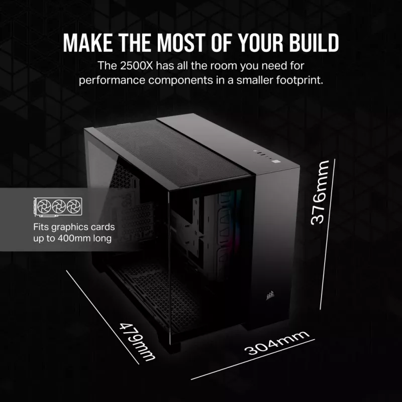 CORSAIR Caja de PC - Icue Link 2500x RGB Micro ATX Dual Chamber Negro
