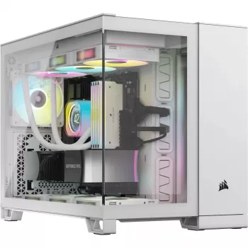 CORSAIR Caja de PC – iCUE LINK 2500X RGB Micro-ATX Dual-Chamber Blanco