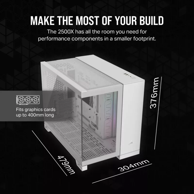 CORSAIR Caja de PC – iCUE LINK 2500X RGB Micro-ATX Dual-Chamber Blanco