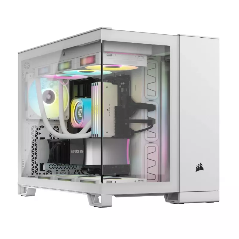CORSAIR Caja de PC – iCUE LINK 2500X RGB Micro-ATX Dual-Chamber Blanco