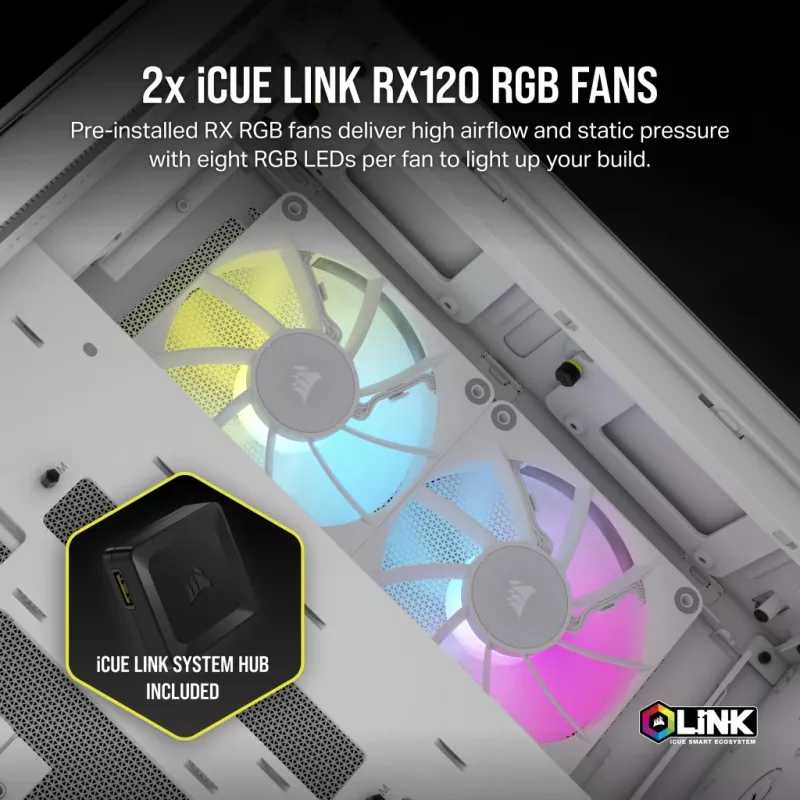 CORSAIR Caja de PC – iCUE LINK 2500X RGB Micro-ATX Dual-Chamber Blanco