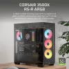 Caja de PC Midi-Tower CORSAIR 3500X RS-R ARGB — Negro, cristal templado, compatible con ATX/EATX/Micro-ITX, 3 ventiladores frontales de 120 mm