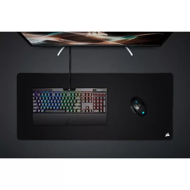 Alfombrilla gaming CORSAIR - Mm350 Pro Premium, superficie de tela resistente a derrames, Negro - Extended XL