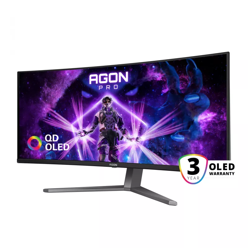 Monitor de ordenador AOC AGON PRO AG346UCD 86,4 cm (34 pulgadas) 3440 x 1440 píxeles Wide Quad HD QD-OLED Negro, Gris