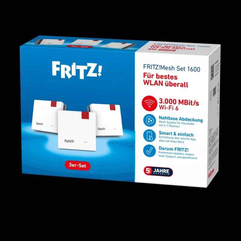 Mesh Set 1600 Dualband (2,4 GHz / 5 GHz) Wi-Fi 6 (802.11ax) rojo, blanco 1 interno