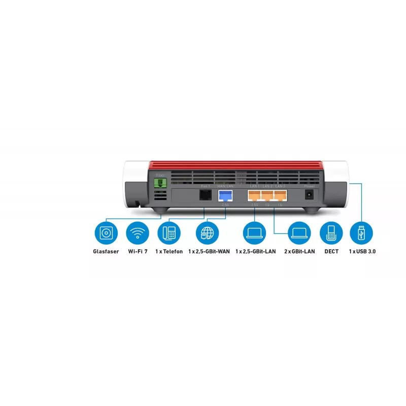 Box 5690 Router WLAN 2,5 Gigabit Ethernet Dualband (2,4 GHz / 5 GHz) rojo, blanco