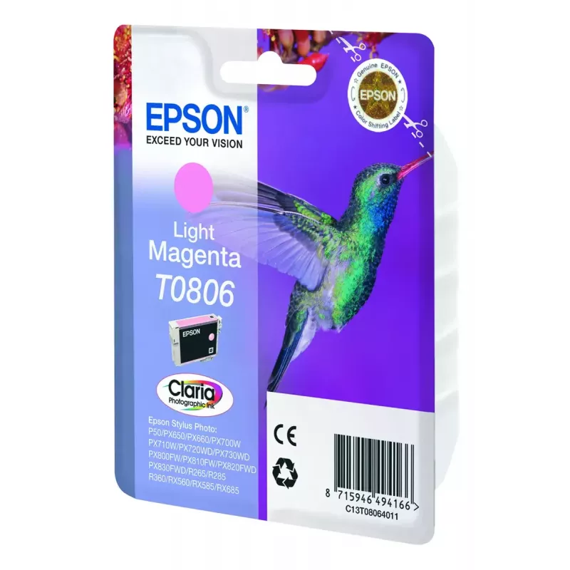 Epson Hummingbird unidad individual magenta claro T0806 tinta fotográfica Claria