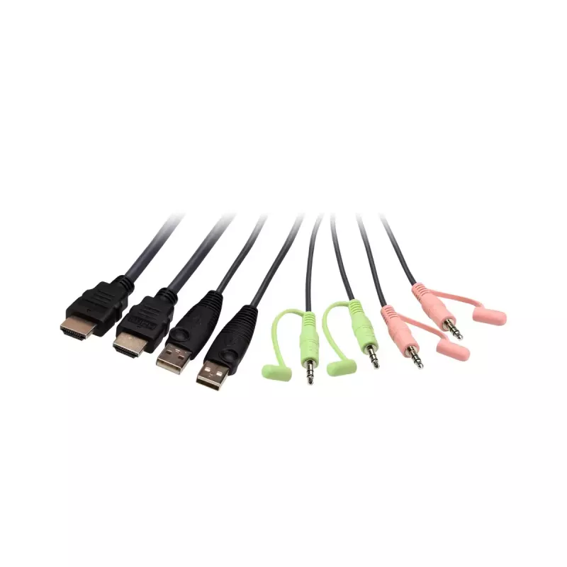ATEN Conmutador KVM HDMI USB 4K de 2 puertos con mando a distancia para selección de puertos
