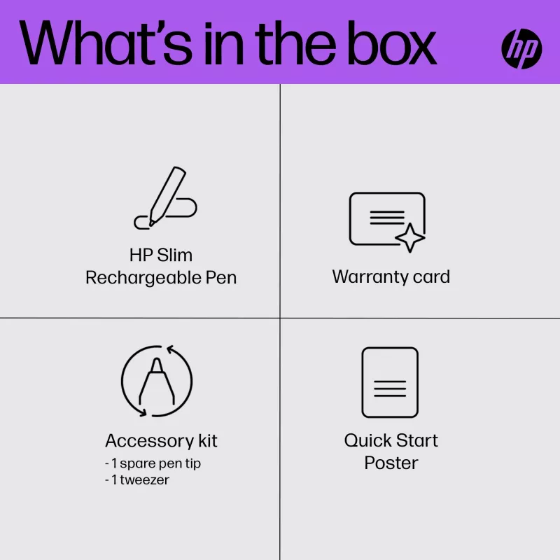 Lápiz recargable fino HP Lápiz recargable fino HP Negro Batería integrada