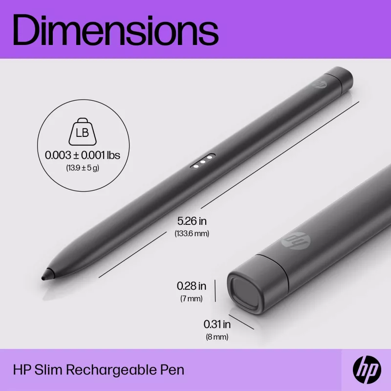 Lápiz recargable fino HP Lápiz recargable fino HP Negro Batería integrada