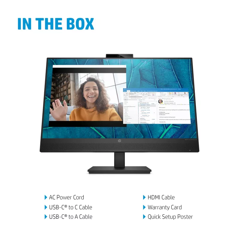 HP M27m monitor para conferencias 27 pulgadas (68,6 cm) Full HD 1920 x 1080 IPS 75 Hz, HDMI, DisplayPort, USB-C, altavoces, negro