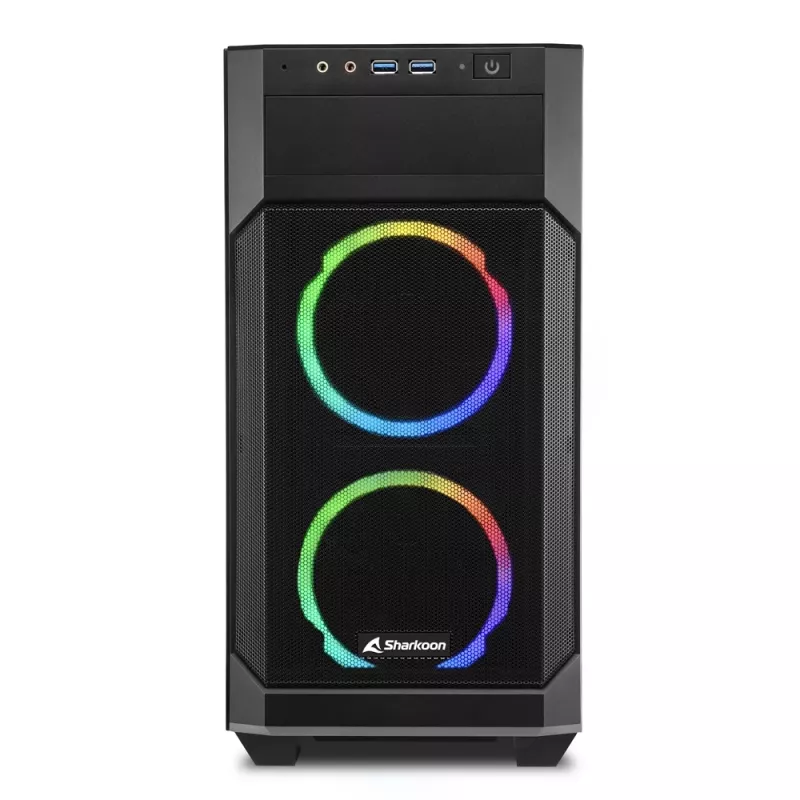 Caja de torre SHARKOON - V1000 RGB Micro Tower negra