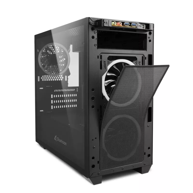Caja de torre SHARKOON - V1000 RGB Micro Tower negra