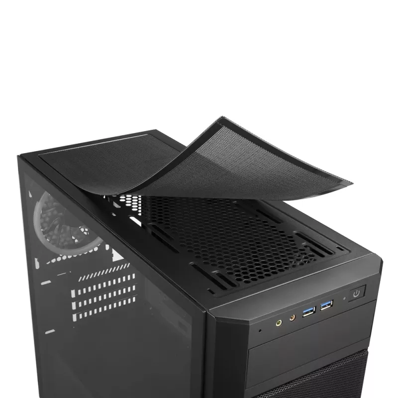 Caja de torre SHARKOON - V1000 RGB Micro Tower negra