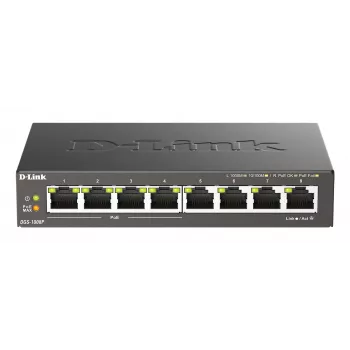 Switch no gestionado D-Link DGS-1008P/E, L2, 8 puertos, PoE