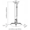 Soporte de techo/pared para proyector Equip, negro, pared, 20 kg, negro, acero, -8 - 8°, -15 - 15°