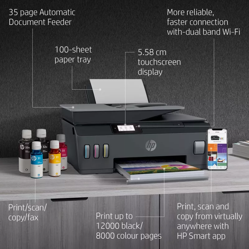 Impresora multifunción en color HP Smart Tank Plus 655 Wireless, copiadora, escáner